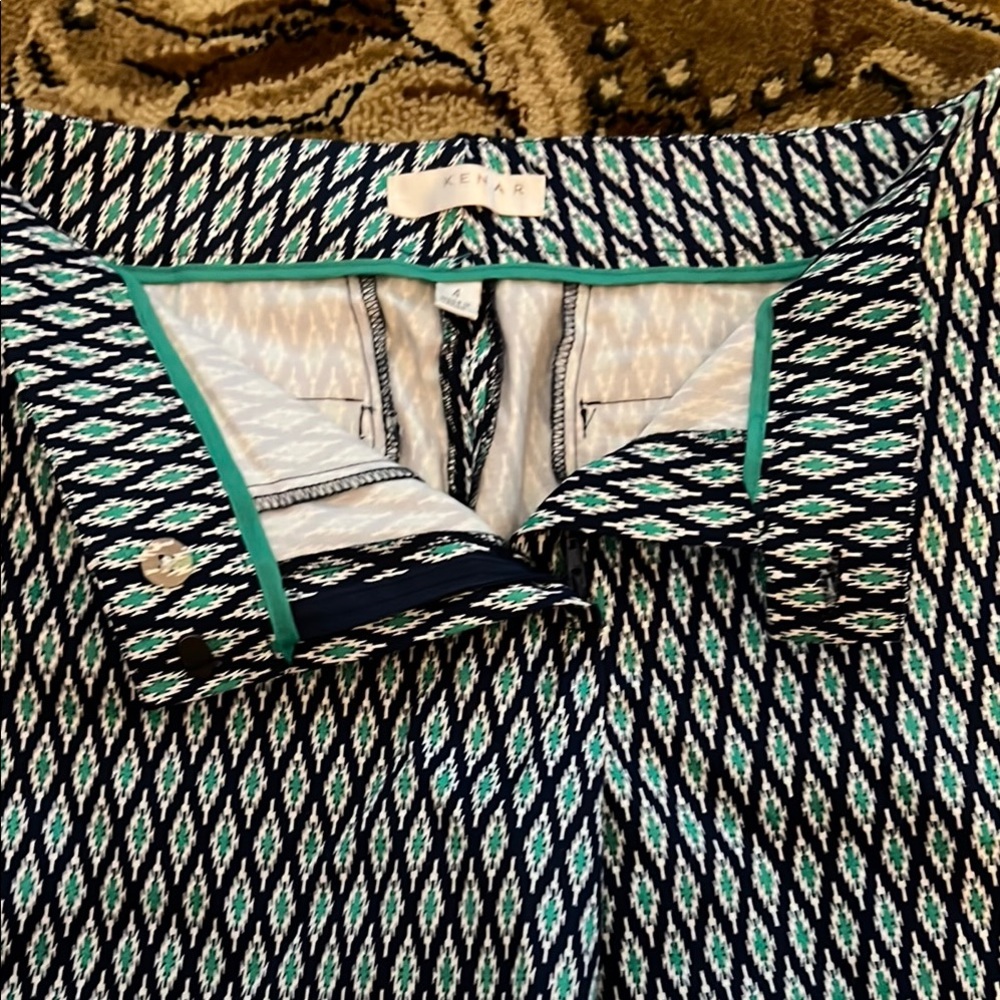 Kenar Geometric Shorts with Teal and Black